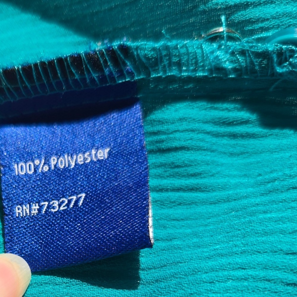 Y2K APT.‎ 9 Womens Size S Button Down Long Tab Sleeves Jade Green Utility Shirt - Picture 7 of 8